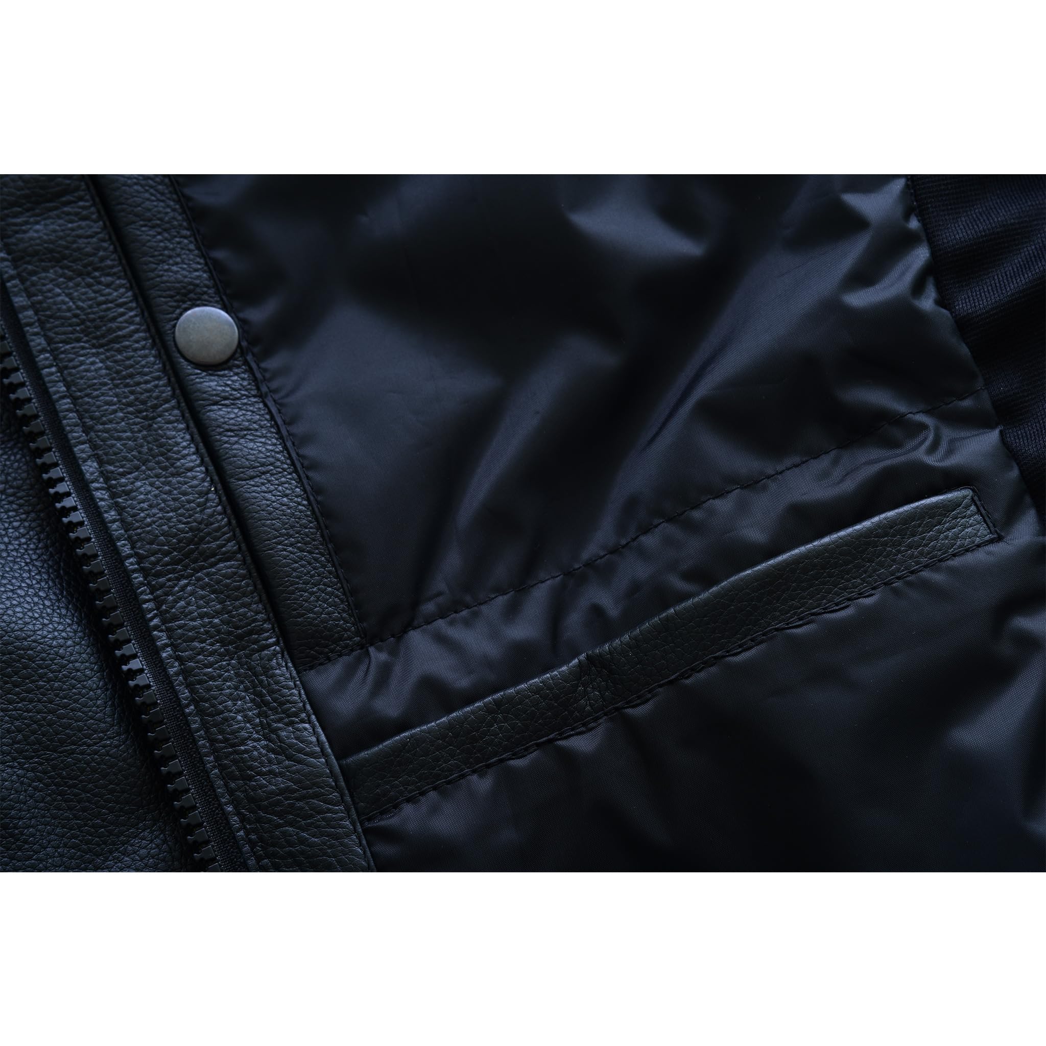 Leatherick Gilet da motociclista in pelle tattica in stile Warrior da moto da uomo, con tasche profonde