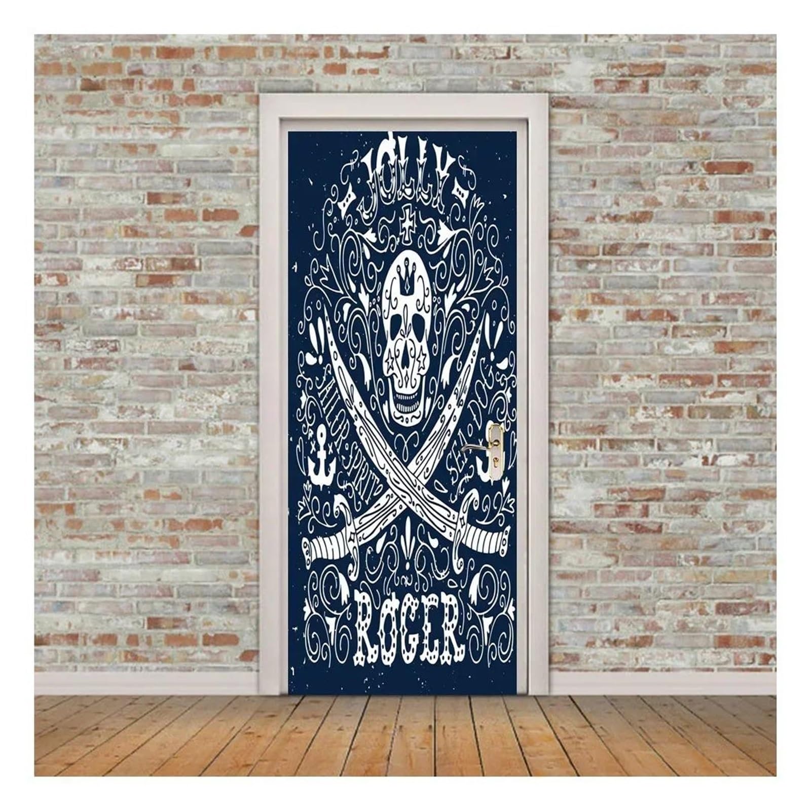 Autocollant étanche crâne Halloween grand format fresque murale lavable en vinyle amovible