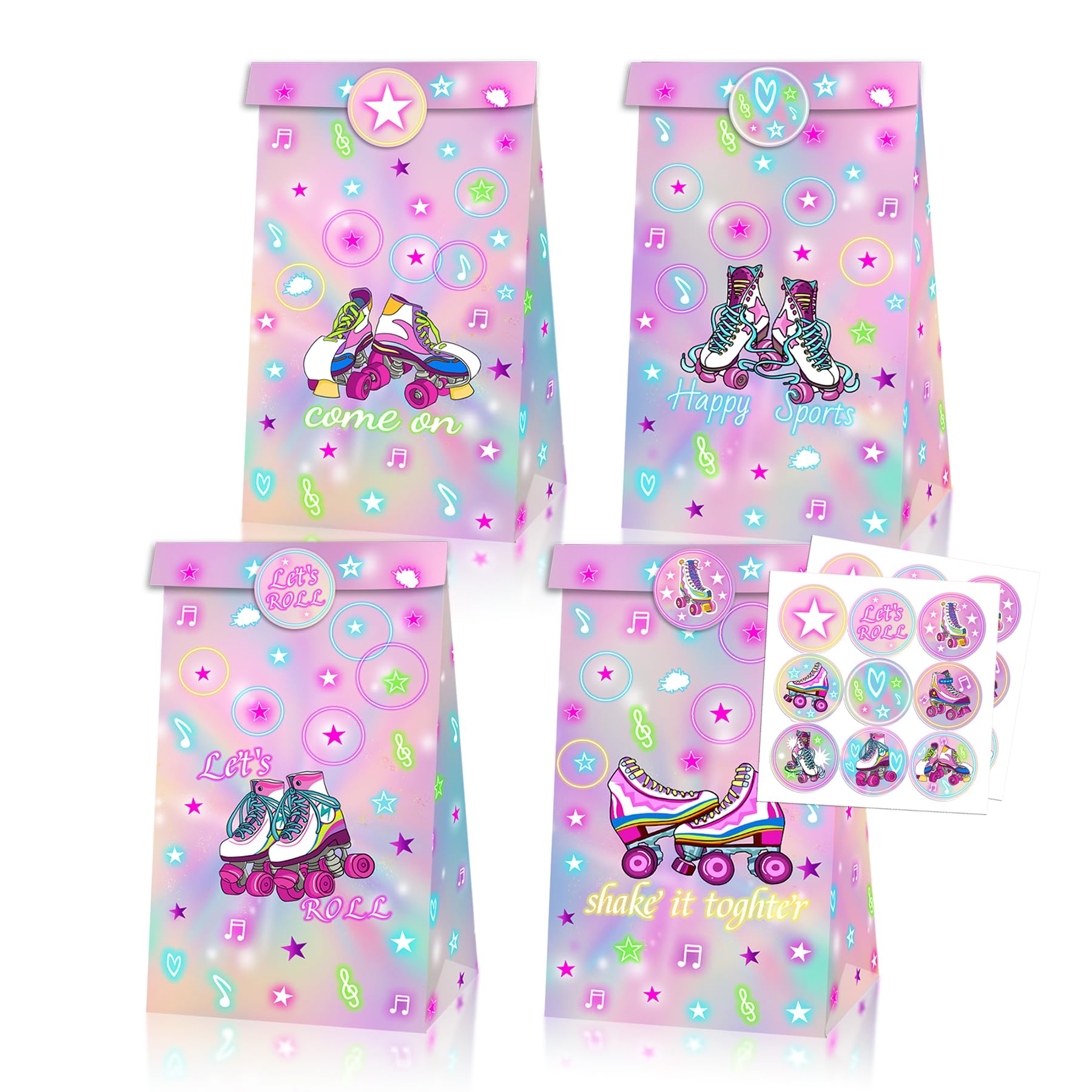 Ylimaf Roller Skate Party Bags Roller Skating Party Decorations Include Skating Bags Stickers Roller Skate Birthday Party Supplies
