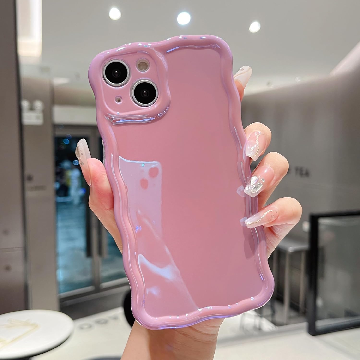 FABSPARK for iPhone 13,Laser Wavy Soft TPU Case,Purple image 2