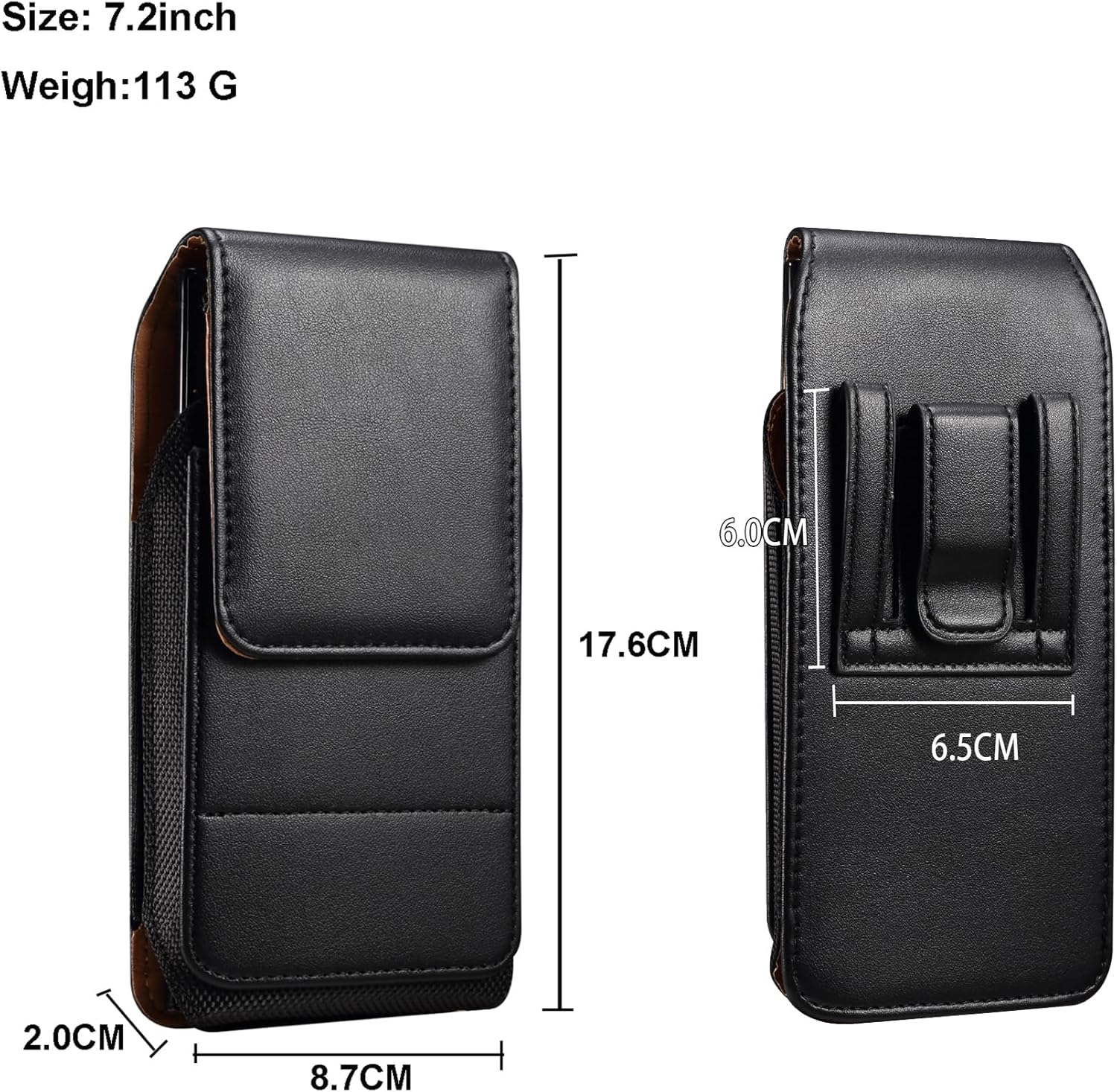 Holster for iPhone 17 Pro Max [Built-in Card Slot],Phone Belt Case,Belt Loop,Belt Clip,Magnetic Closure iPhone 17 Pro Max PU Leather Vertical Phone Pouch. (Black) - Image 3