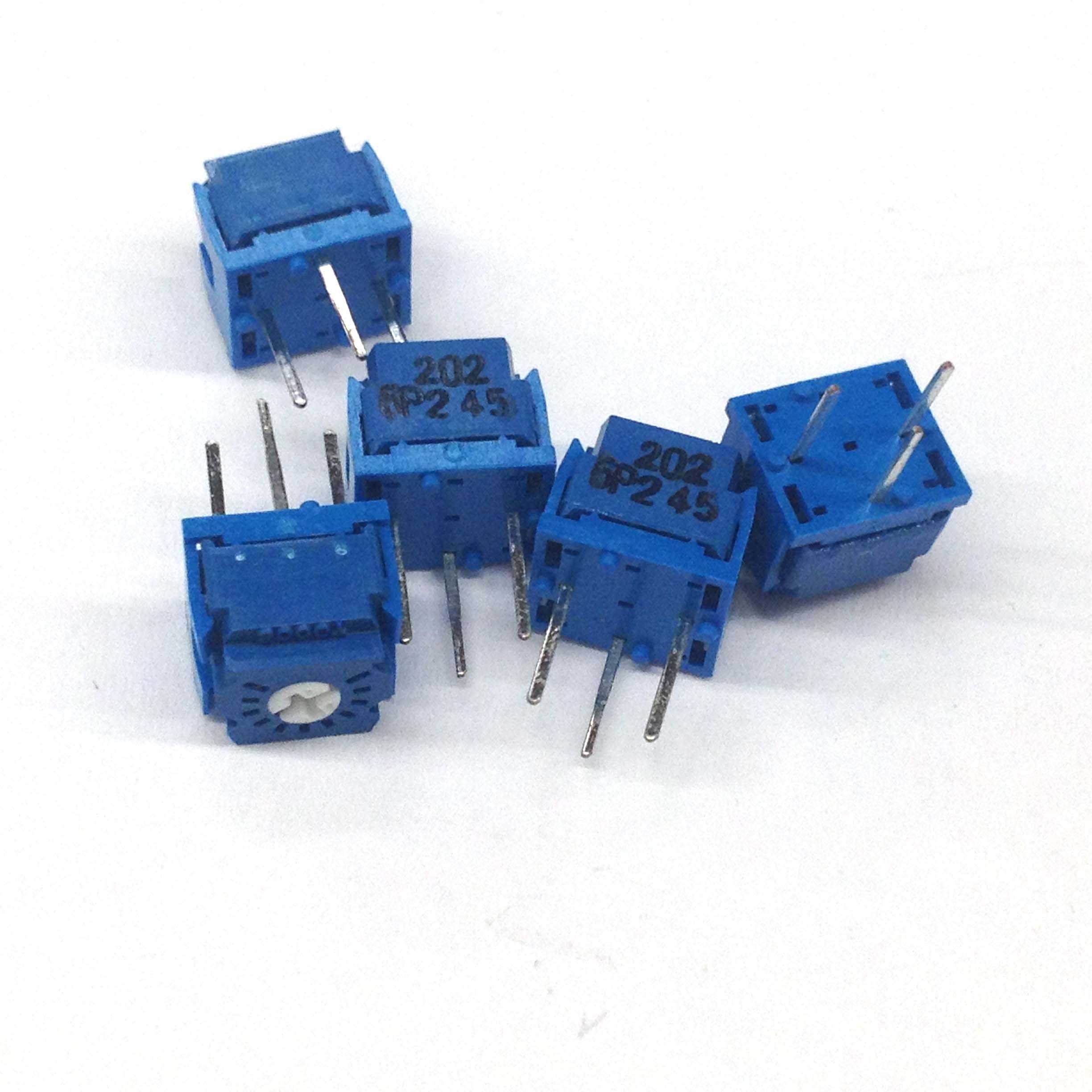 GF06P2-202K Trimmer Potentiometers 2K Ohms .5 Watt Single-Turn (5 pieces)