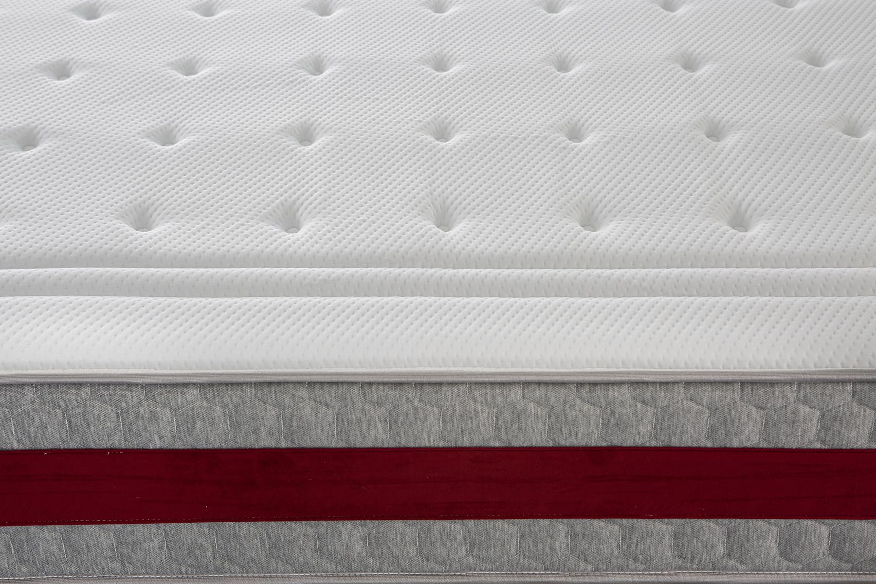 Koen Home Colchón de muelles ensacados 150x190 cm Ruby Spring - Altura +/- 25 cm - Firmeza Media - Espuma Viscoelástica - Adaptabilidad Excelente - Tacto Suave y Sedoso