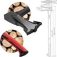 Vista 3 de INTERTOOL Maul de división de madera de 36 pulgadas Hacha resistente para troncos de leña Mango y funda de fibra de vidrio que absorbe