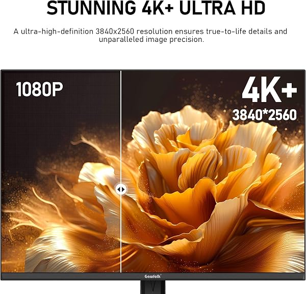 Gawfolk Gaming Monitor 28.5 Inch 4K 60Hz, IPS PC Screen with Speaker 3840 x 2560P, Computer Monitor with FreeSync, HDMI, DisplayPort, 178° Wide Viewing Angle, Supports VESA 75 x 75 mm - 4