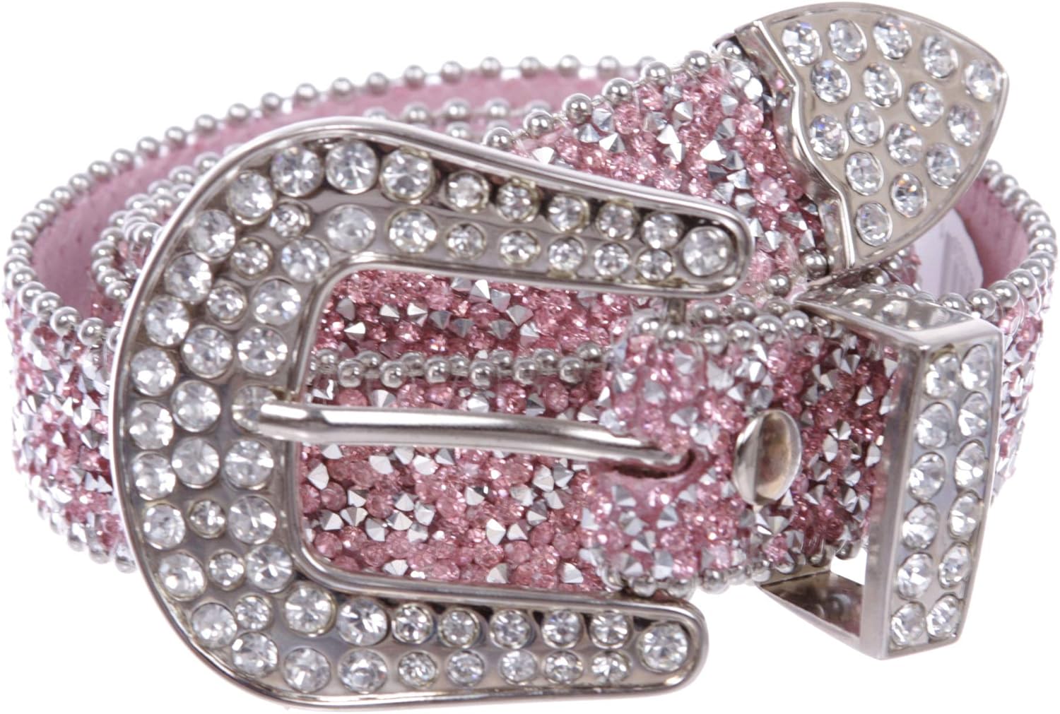Kids 1 1/8" (28 mm) Western Cowgirl Rhinestone Sparkling Mesh Belt