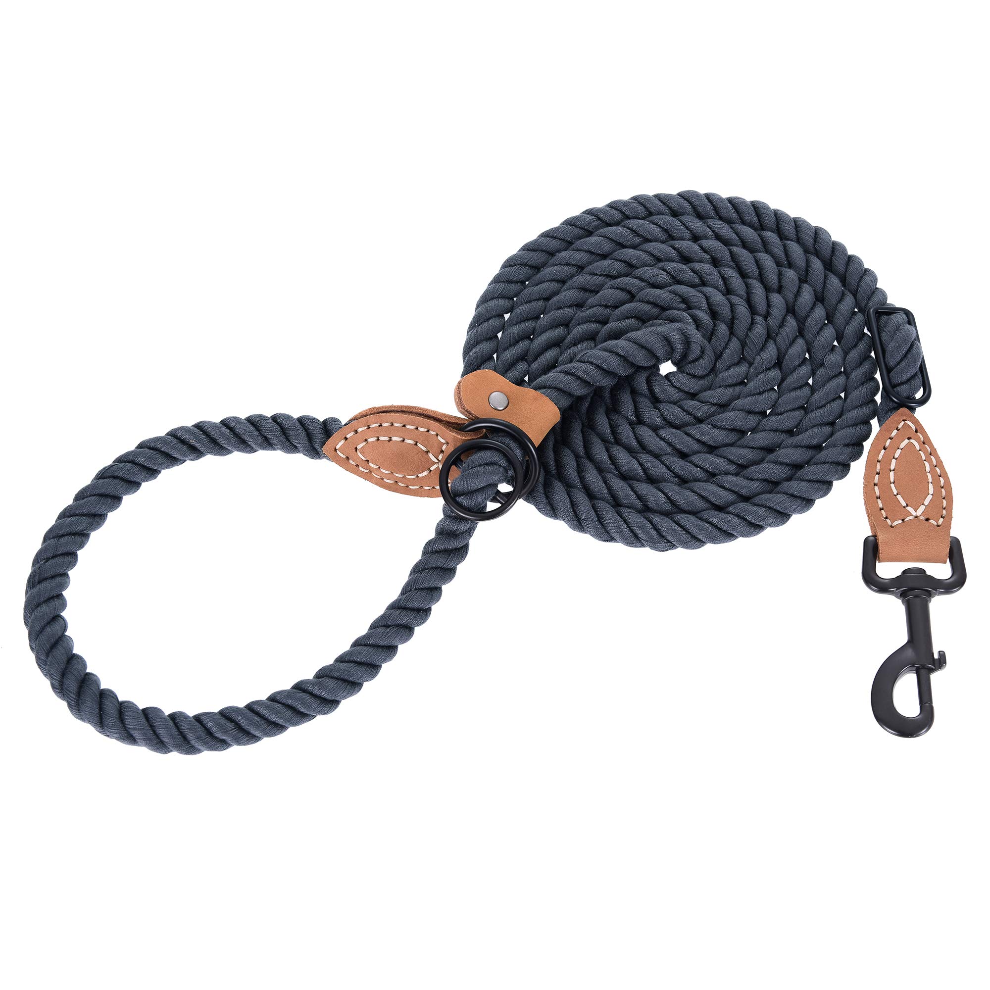 Mile High Life Guinzaglio Cane Corda Doppia con Aggancio in Metallo Robusto(Blu verde)