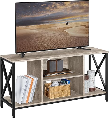 Miniatura 12 de Yaheetech Soporte de TV para televisores de hasta 65 pulgadas, centro de entretenimiento de 55 pulgadas con almacenamiento, consola de TV de madera