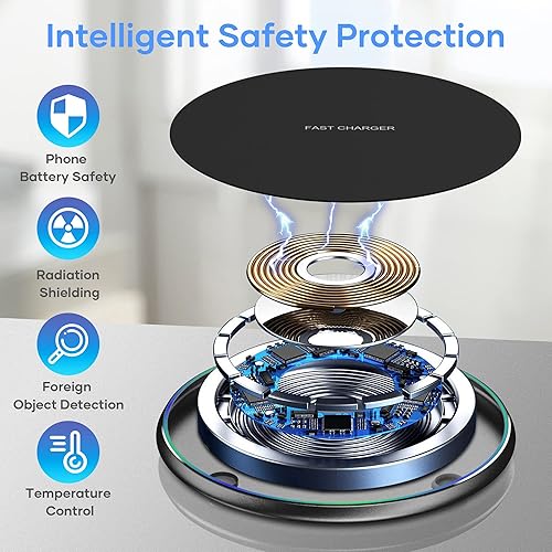 Miniatura 7 de Cargador inalámbrico, almohadilla de carga inalámbrica compatible con iPhone 16 15 14 13 12 11 Pro Max, alfombrilla de carga inalámbrica rápida de
