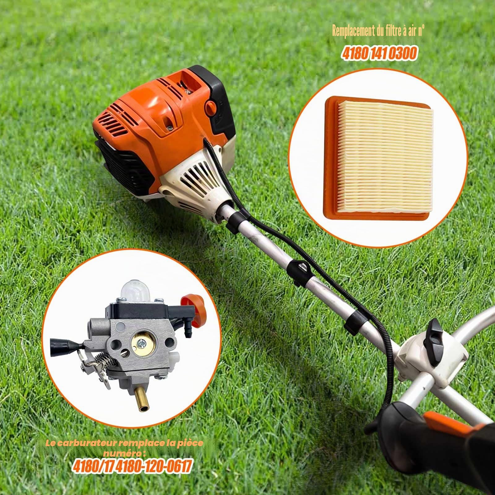 Carburateur pour Stihl FS131 FS131R FS311 KM131 HT131 HT132 HT133 HT134 HT135, remplace 4180-120-0619 4180-120-0617 Kit de réglage avec 4180 1417 0300 Kit de filtre à air