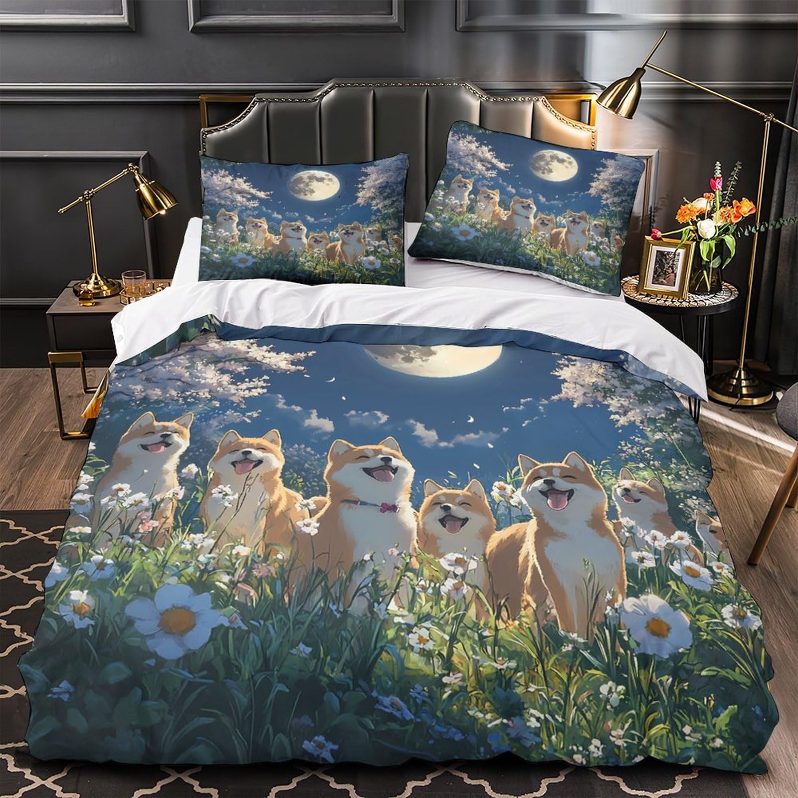Housse de Couette Chien 3D Respirante pour Chambre de Teenager et Enfant