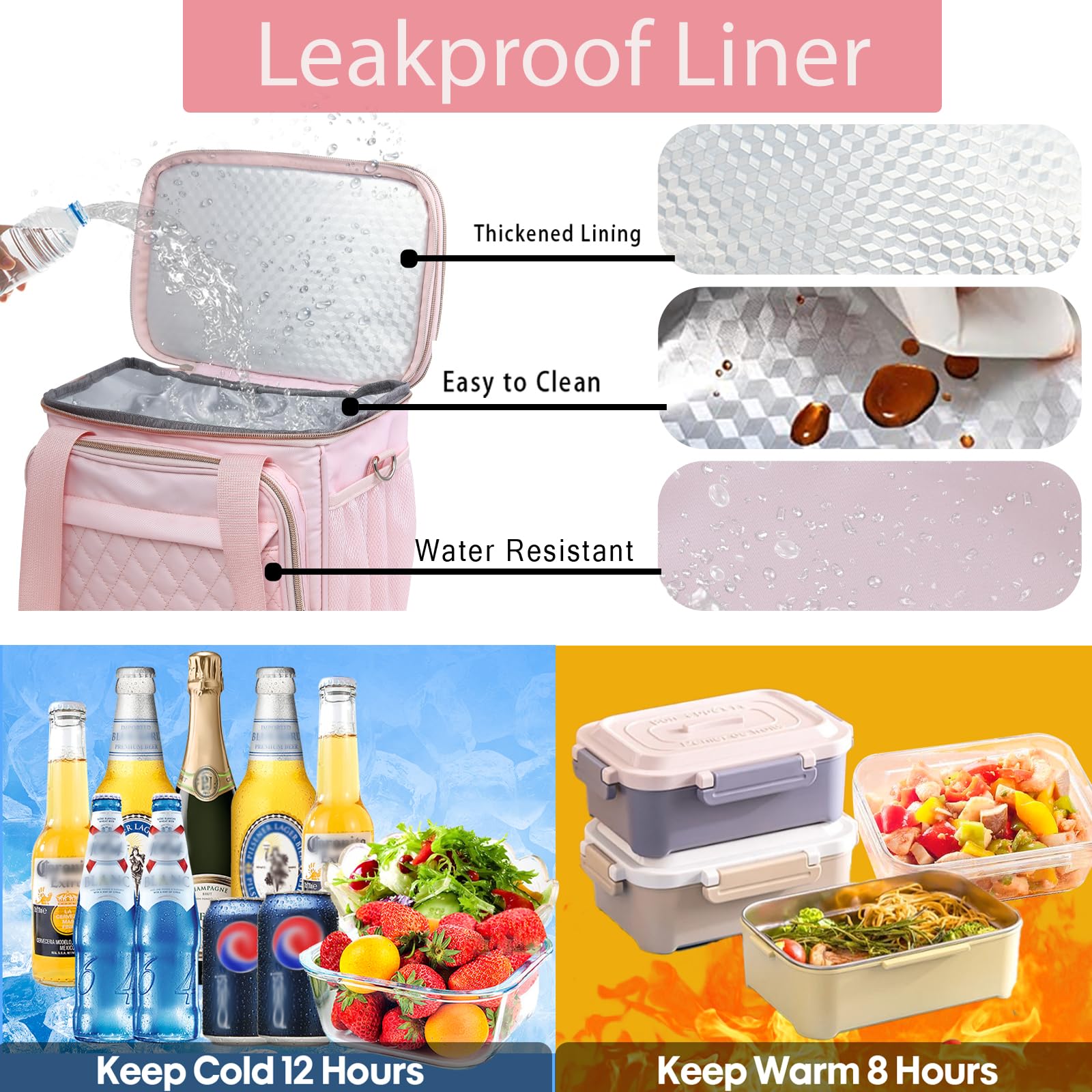 Grande Boîte à Déjeuner Isotherme Extensible, à Double étage, Robuste, Durable, étanche Pour Hommes, Femmes, Adultes, Travail, Vol, Plage, Excursion D'une Journée, Noir, 20 Canettes GLENKEY