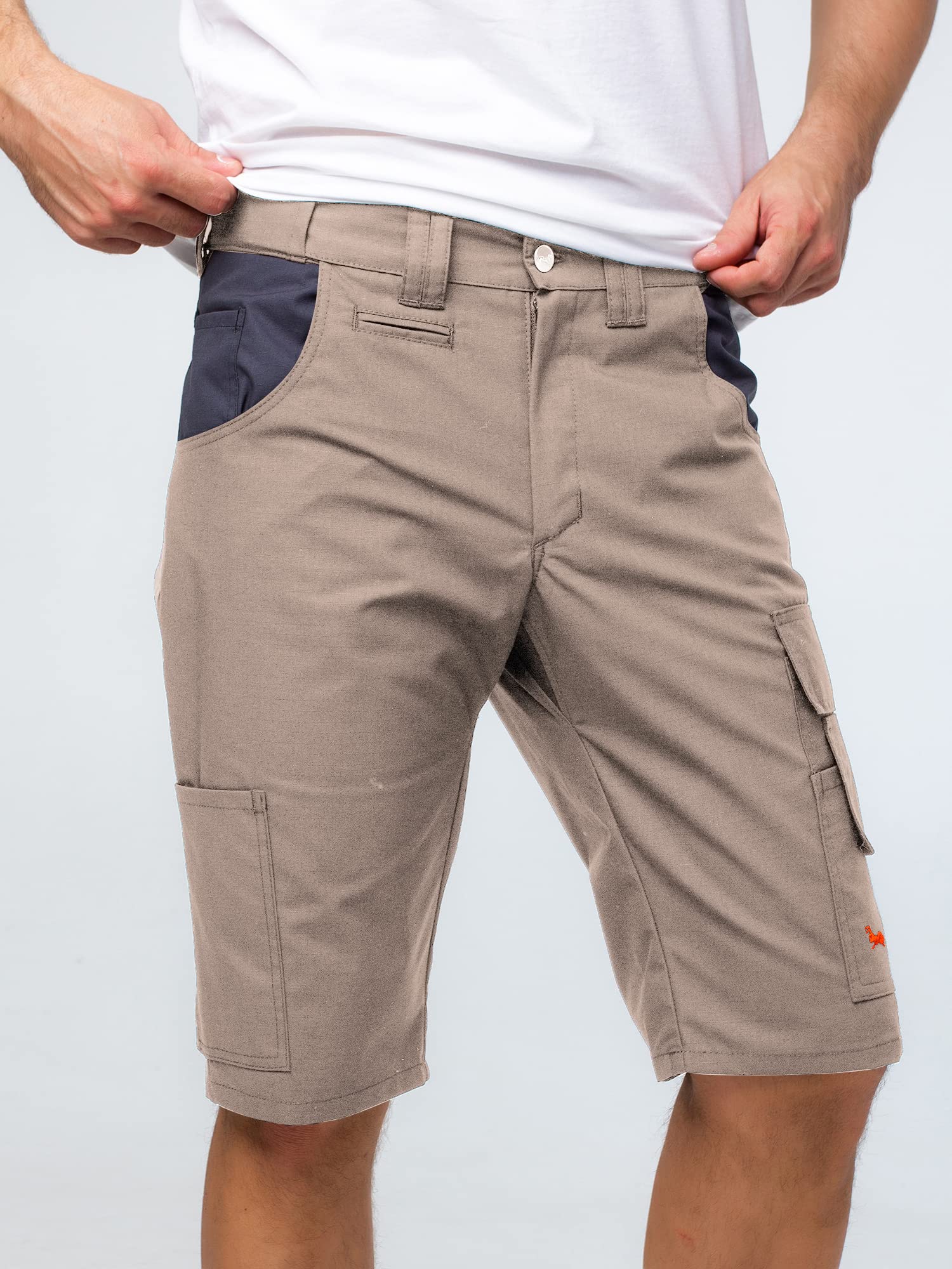 strongAnt Herren Arbeitshose Kurz Ripstop - professionelle Männer Cargo Arbeitsshorts - Herrenhose Kurz Sommer - Schwarz