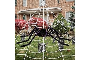 Enormous 16.4ft Spider Web with 4.1ft Spider for Haunting Halloween