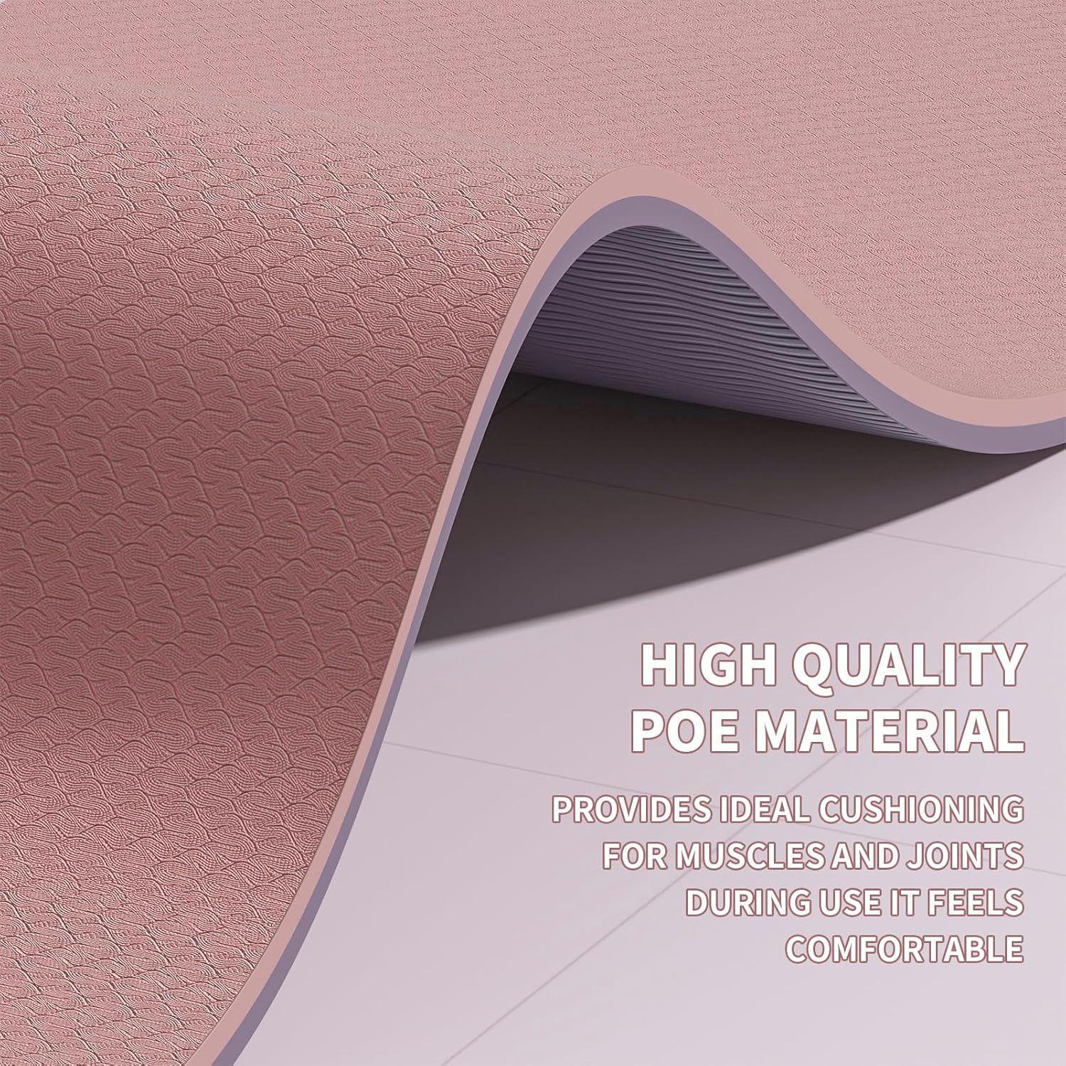 Large Yoga Mat (6'x 4') - Extra Long and Wide Workout Mat for Men and Women,Non-Slip POE 0.32''/0.4'' Thick Fitness Mat, Eco-Friendly, Thick Wide Exercise Mat for Home Workouts,Ideal for Yoga and Pilates. - Image 6