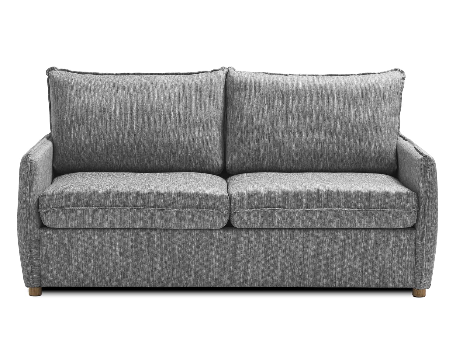 EVERGREENWEB - Divano Letto 2 Posti L170xP90xA75 Sofà con Materasso Matrimoniale Memory alto 10 cm, Moderno Tessuto Grigio, Schienale a Doppio Cuscino Estraibile, Struttura Rinforzata Pieghevole GRACE