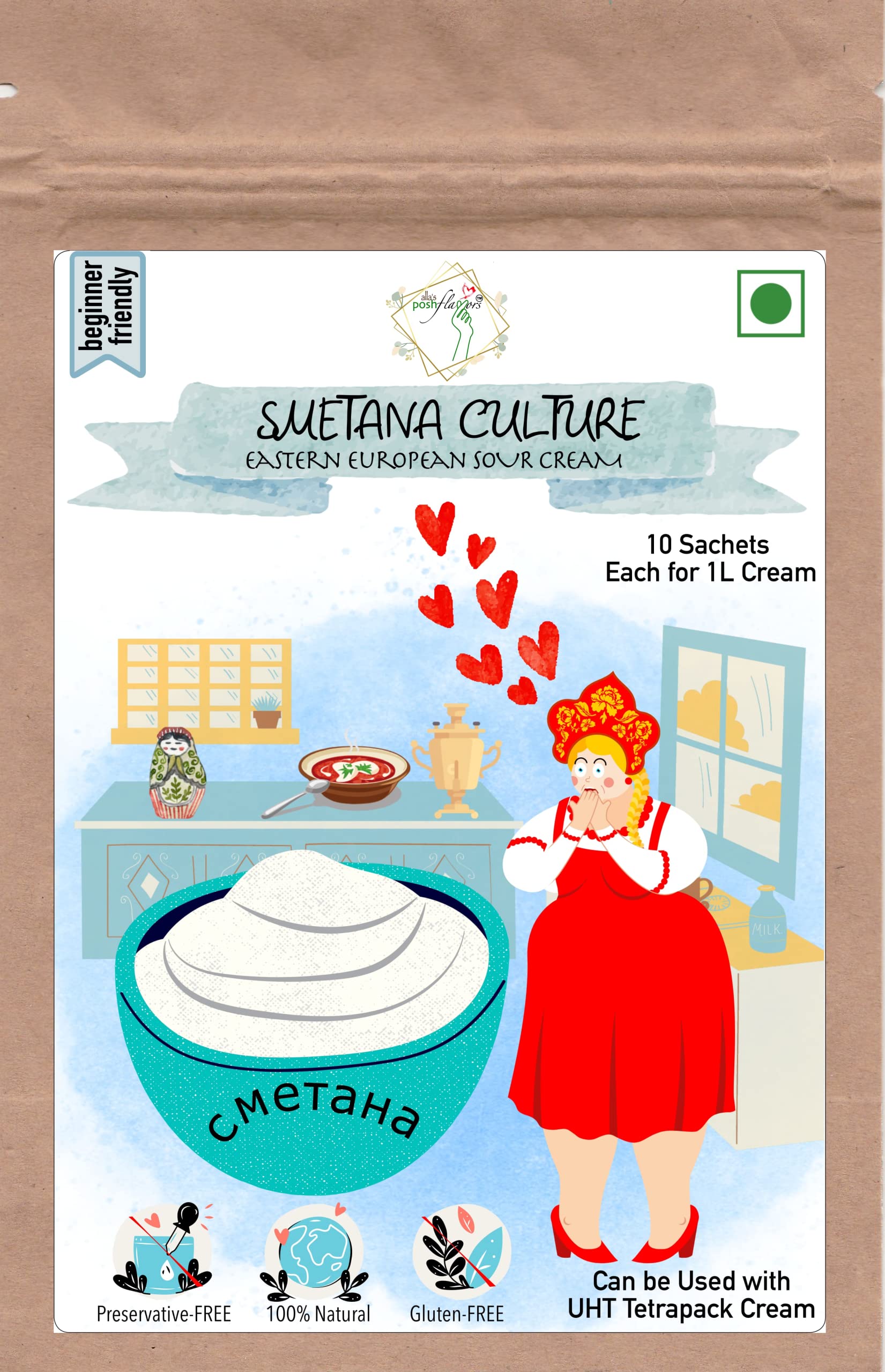 Alla's Posh Flavors™ Smetana Culture | Eastern European Sour Cream | 100% Veg | No Preservatives | Easy to Make | Support Included-image-22