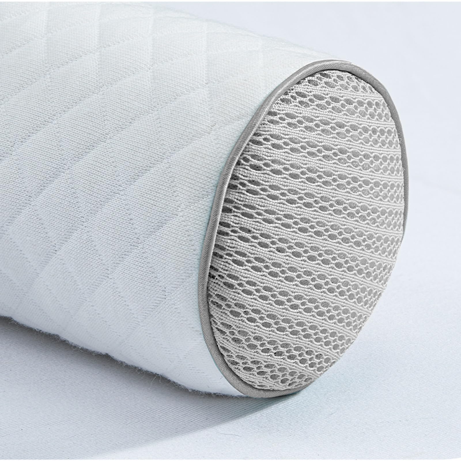 Nackenrolle Mit Weichem Mikroplüsch Bezug, Orthopädisches Nackenkissen, Lagerungsrolle, Knierolle, Memory Foam, 55 * 10cm(Green)