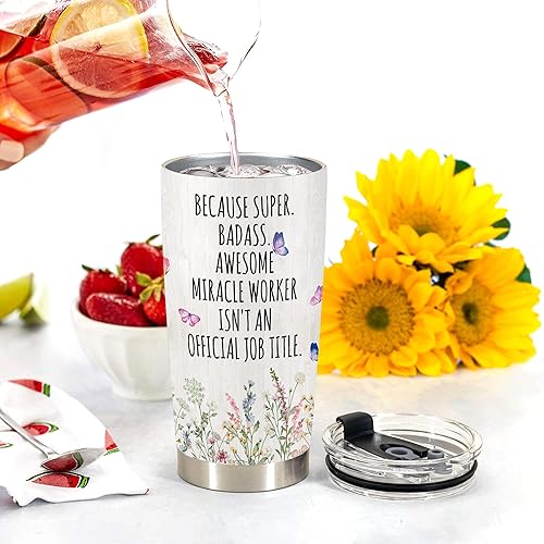 Miniatura 3 de HOMISBES Chaos Coordinator Gifts - Taza de viaje con popote para mamá, compañera de trabajo, jefe gerente, empleado, vaso de viaje de acero