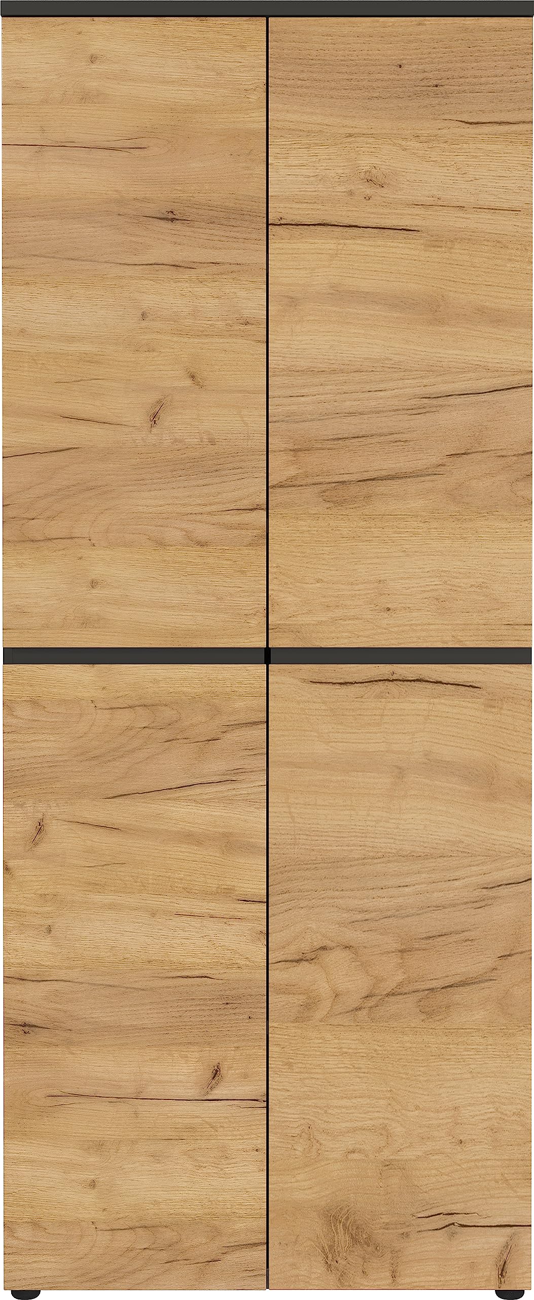 Aktenschrank GW-Lissabon, mit Zwei Türen und Vier verstellbaren Einlegeböden, griffloses Design, 80 x 197 x 40 cm (BxHxT)