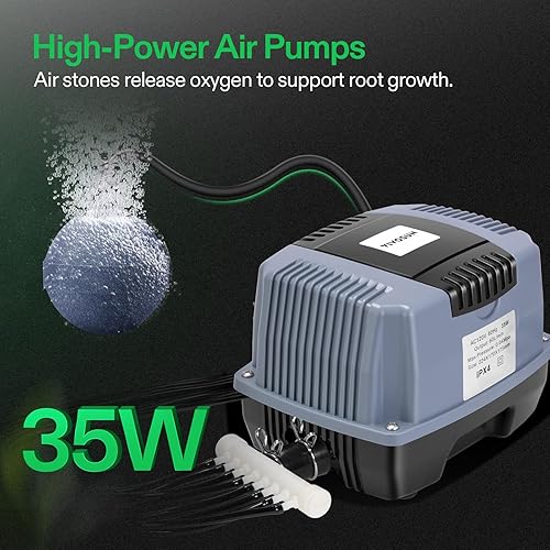 Miniatura 19 de VIVOSUN DWC Sistema de cultivo hidropónico con kit de goteo superior, cultivo de agua profunda de 5 galones, sistema de jardín de goteo recirculante