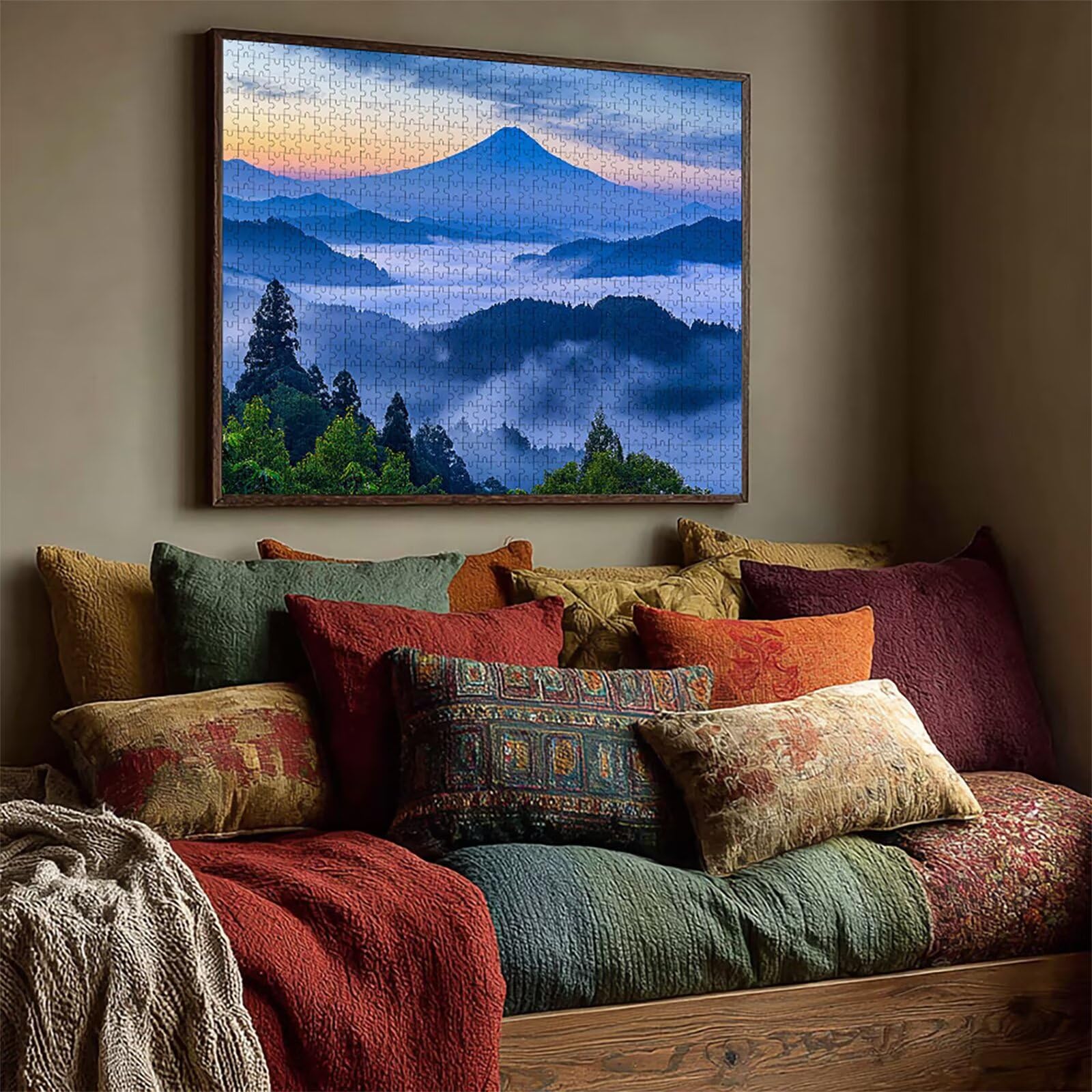 Puzzle 3000 elementów dla dorosłych, krajobraz, drewniane puzzle, 122 x 81 cm, części ściśle do siebie pasują, dla mężczyzn, kobiet, starszych seniorów, relaks i odstresowanie, dekoracja ścienna, góra
