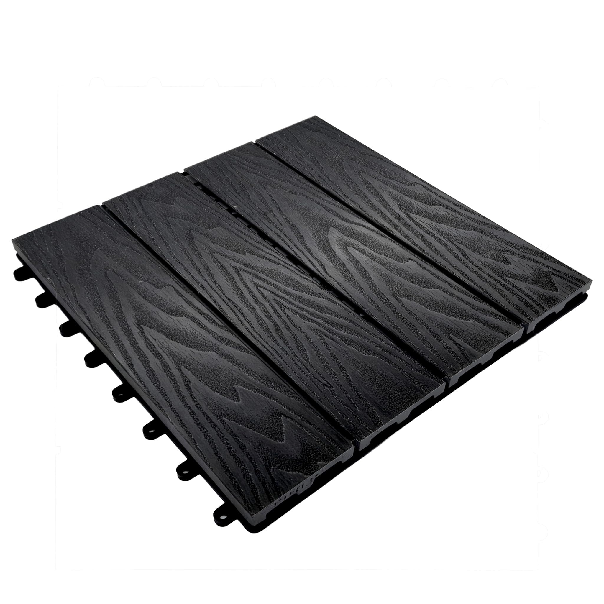 Floordirekt Płytki WPC 30 x 30 cm, 1 m² = 11 płytek tarasowych, płytek na klik, płytek balkonowych o wyglądzie drewna, wykładzina podłogowa na balkon i taras, odporna na warunki atmosferyczne, z