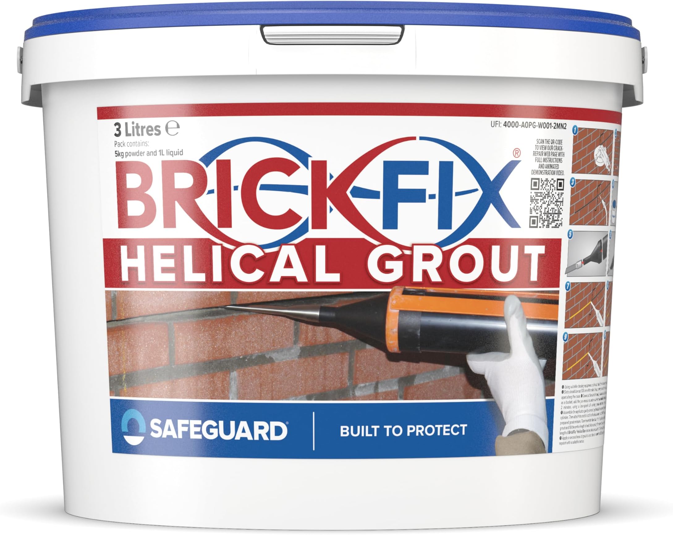 Brickfix Helical Grout - Mortar Course Grout For Wall Crack Repair (Crack Stitching)