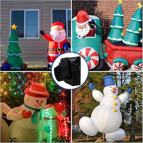 Miniatura 3 de Soplador de aire para inflables, 12 V 1.2 A ventilador inflable de repuesto con 3 cuerdas de luz LED para Halloween, Navidad, patio, decoraciones