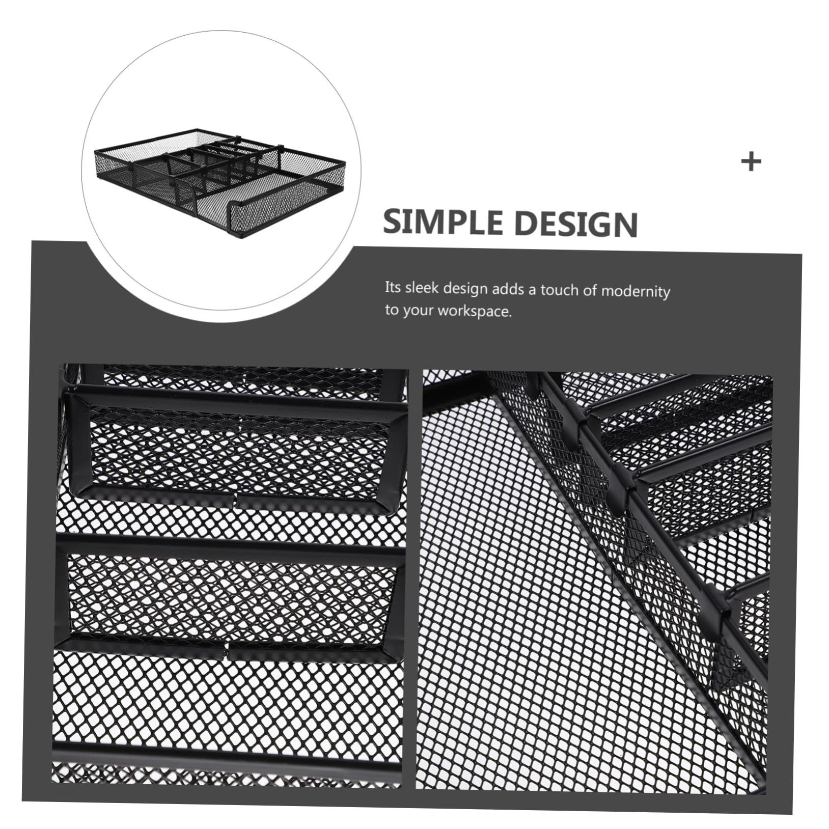 Organizador de Escritorio de Hierro Negro para Papelería y Oficina | Sistema Práctico de Orden, Diseño Versátil, Limpieza Sencilla y Ahorro de Espacio en Mesa