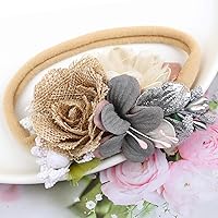 Vista 9 de Diadema elástica de nailon para bebé niña, lazo hecho a mano para recién nacido, paquete de 3 (multicolor)