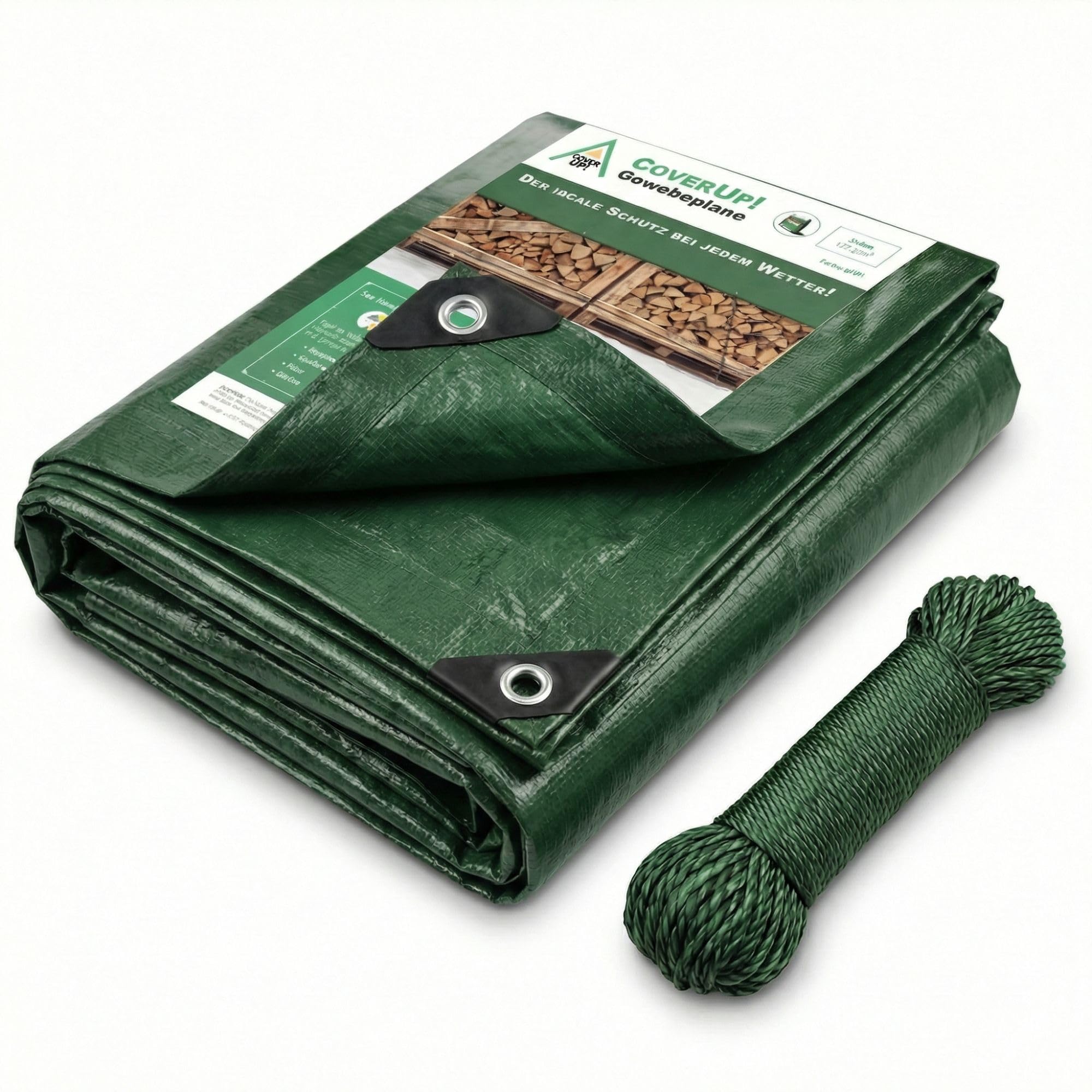 CoverUp! Tarpaulin Waterproof Heavy Duty – Reinforced Tarp with Eyelets, Tear Resistant, UV Protected, Ground Sheet Cover for Garden, Camping, Wood, Outdoor
