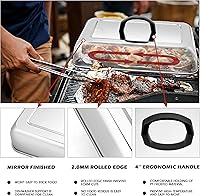 Vista 3 de HaSteeL Cúpula de fusión de 13 x 9.75 pulgadas y prensa de hamburguesas de 8 x 4 pulgadas, cubierta de vapor rectangular con prensa de tocino