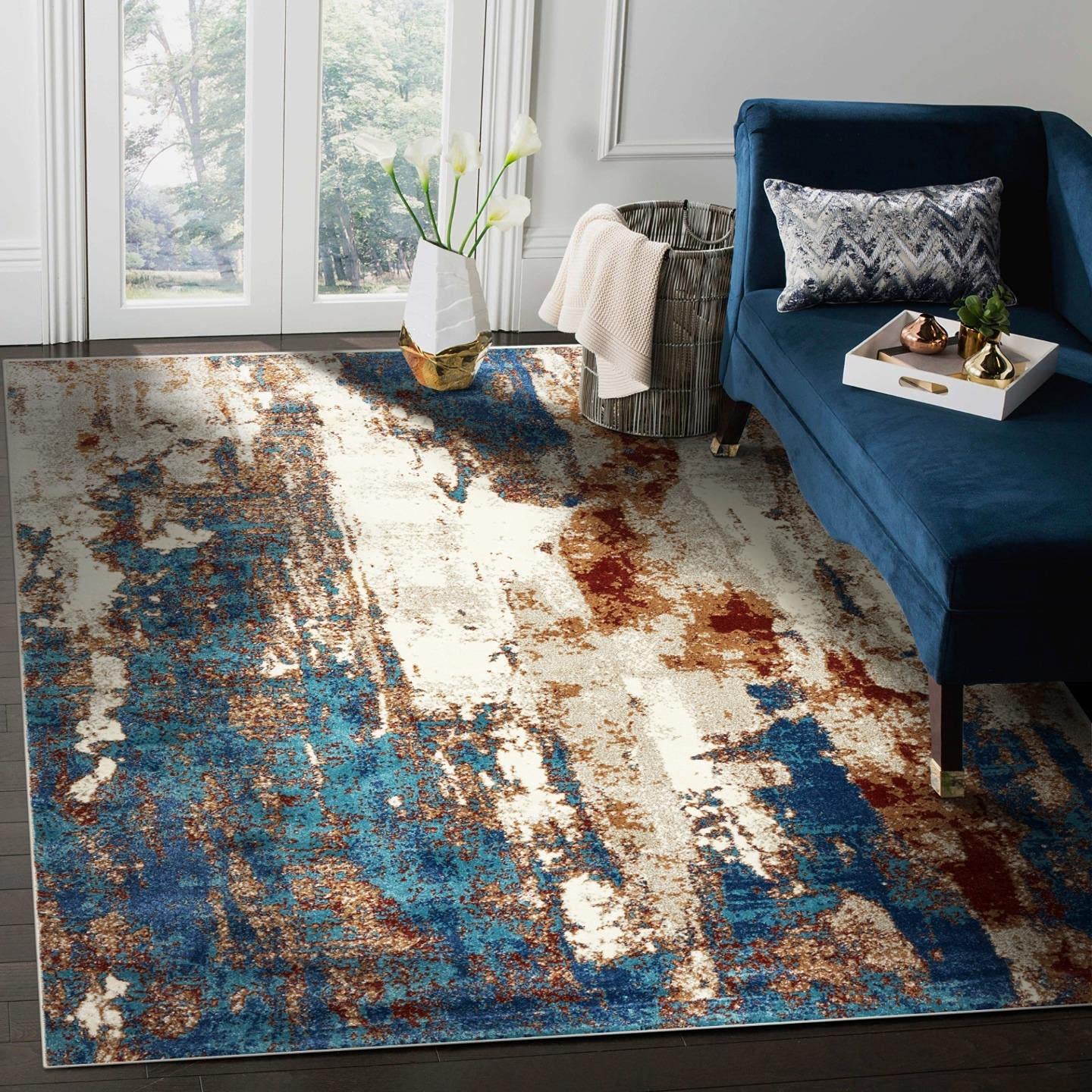 Luxe Weavers Rugs – Lagos Modern Area Rugs with Abstract Patterns 7681 – Medium Pile Area Rug, Passion / 2 x 3