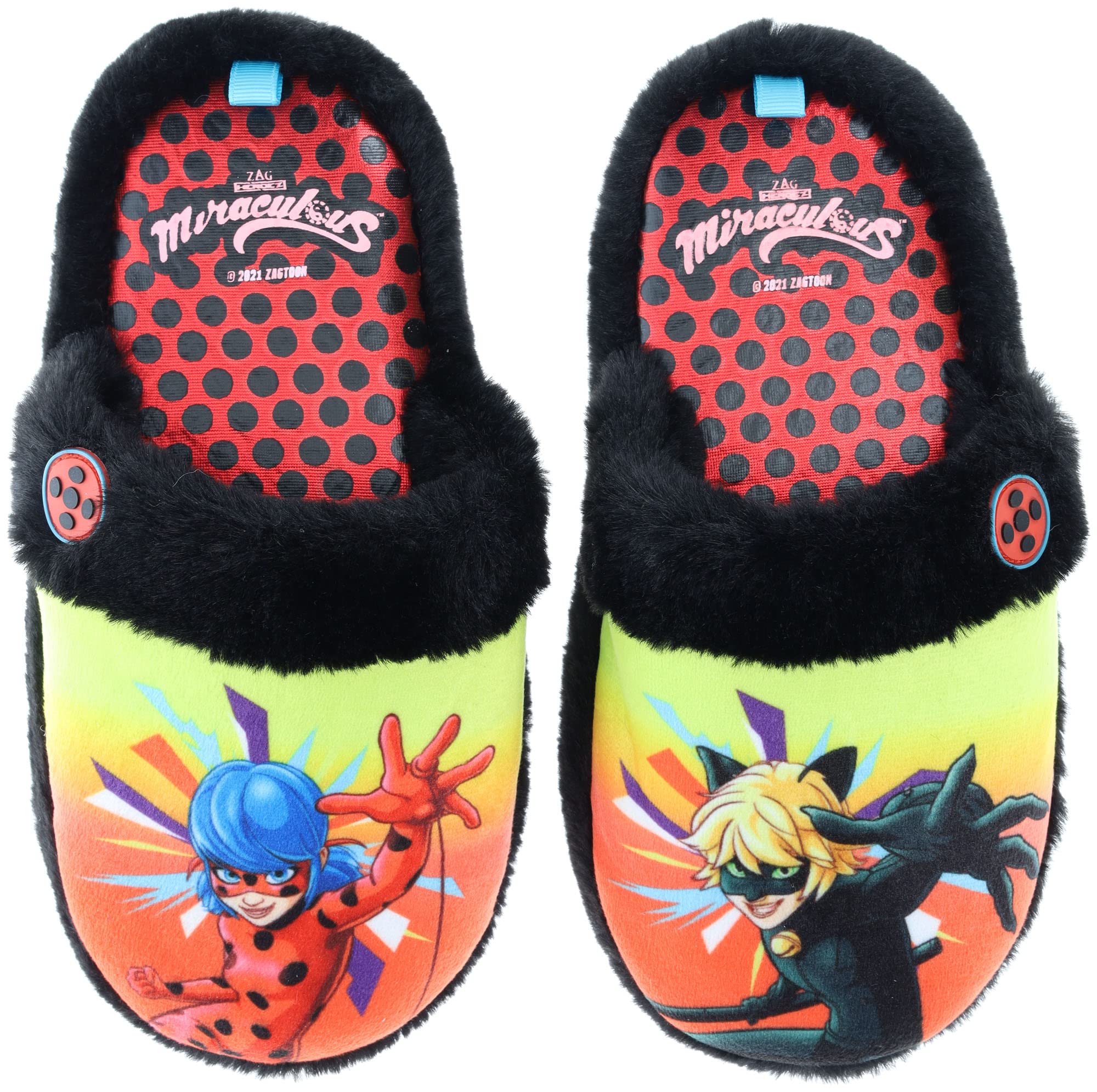 Miraculousladybug Girls Slipper Scuff Mismatch Ladybug And Cat