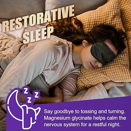 Miniatura 3 de Gomitas de glicinato de magnesio de 500 mg – Magnesio con omega-3, cúrcuma, vitamina D3 y E Masticables suaves de glicinato de magnesio