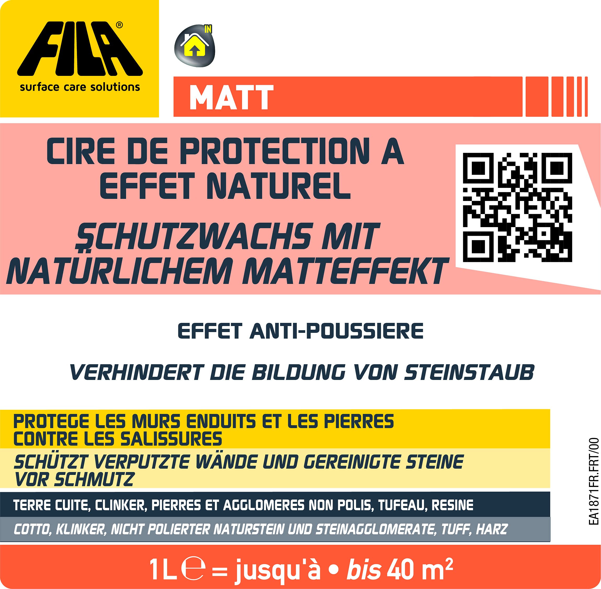 FILA Surface Care Solutions, MATT, Schutzwachs mit Natürlichem Effekt, 1L