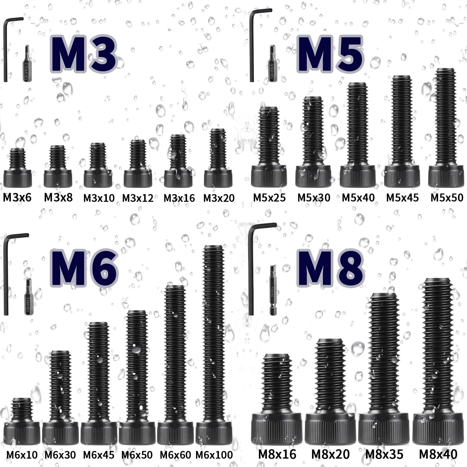 TXXATX M6x45 Mm Schrauben Schwarz - 38 Stück Zylinderschrauben Innensechskant DIN 912