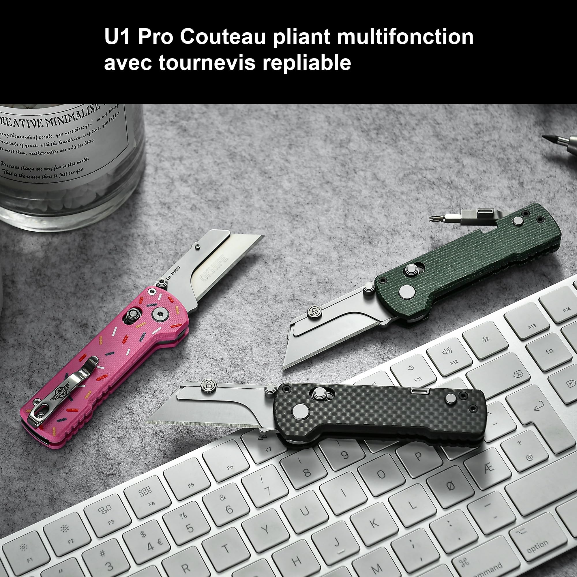 OKNIFE U1 Pro Cutter Pliable Multitool, Lame Changement Rapide