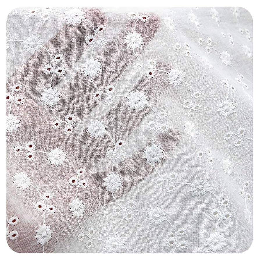 Amazon | 綿 刺繍生地 コットン レース 生地 かわいい 手芸