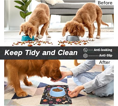 Miniatura 5 de Alfombrilla de alimentación para mascotas, tapete absorbente para alimentos y agua, sin manchas, de secado rápido, dispensador de agua para perros