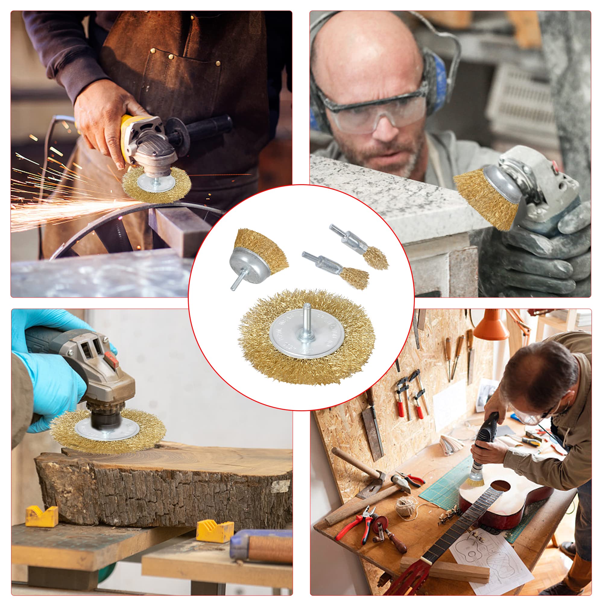 Spazzola In Metallo Con Filo Di Ottone - Ricurva Per Pulizia Ruggine E Scorie Di Saldatura - Foto 5