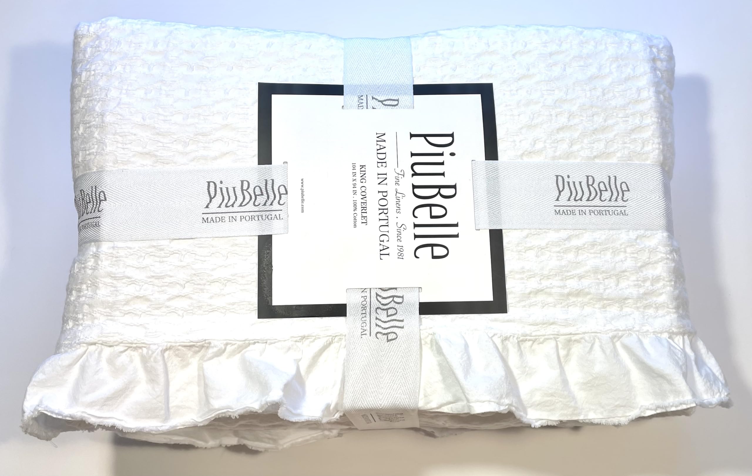 Piubelle Piu Belle Portugal 100% Cotton-Hotel Luxury Matelasse All Season, Lightweight Quilt Coverlet Bedspread Textured Raised Patterns (King (U.S. Standard), Rosetta)
