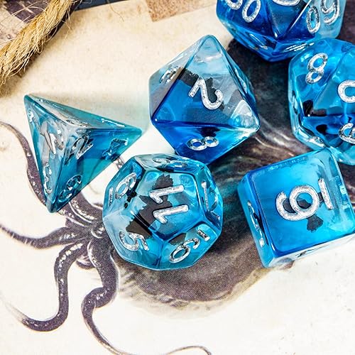 Miniatura 4 de Cusdie Dados DND de 7 Dados, Juego de Dados Poliédricos Rellenos con Animal, para Juego de Rol D&D Dados (Águila)