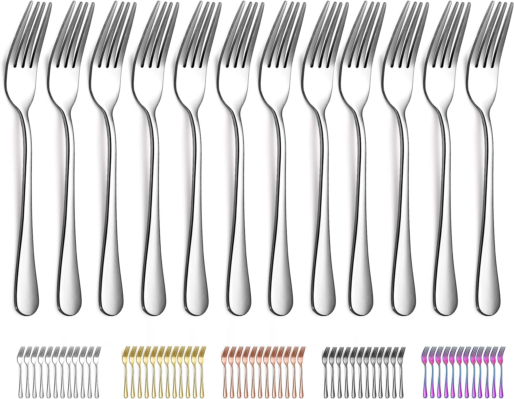 Evanda Dinner Fork 12 Pieces, Stainless Steel 20.5cm Forks, Cake Forks, Table Forks,Dessert Forks, Easy To Clean, Dishwasher Safe