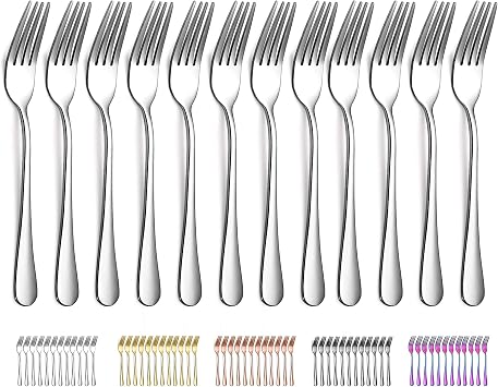 Evanda Dinner Fork 12 Pieces, Stainless Steel 8.07inch Forks, Cake Forks, Table Forks,Dessert Forks, Easy To Clean, Dishwasher Safe