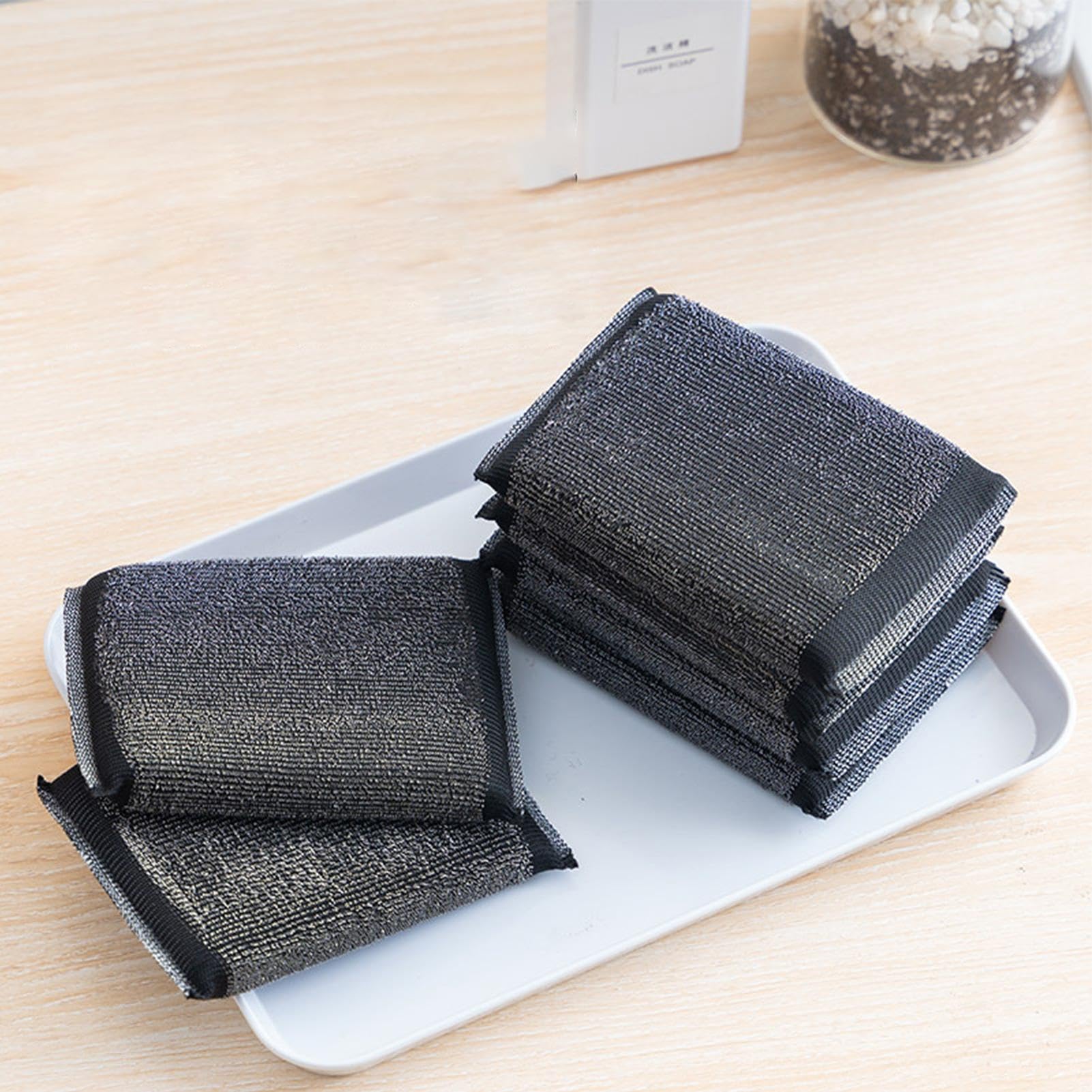 Chiffons Nettoyage En Acier Inoxydable - Double Couche, Solides - Lot De 6 - Pour Casseroles, Plaques, Vaisselle