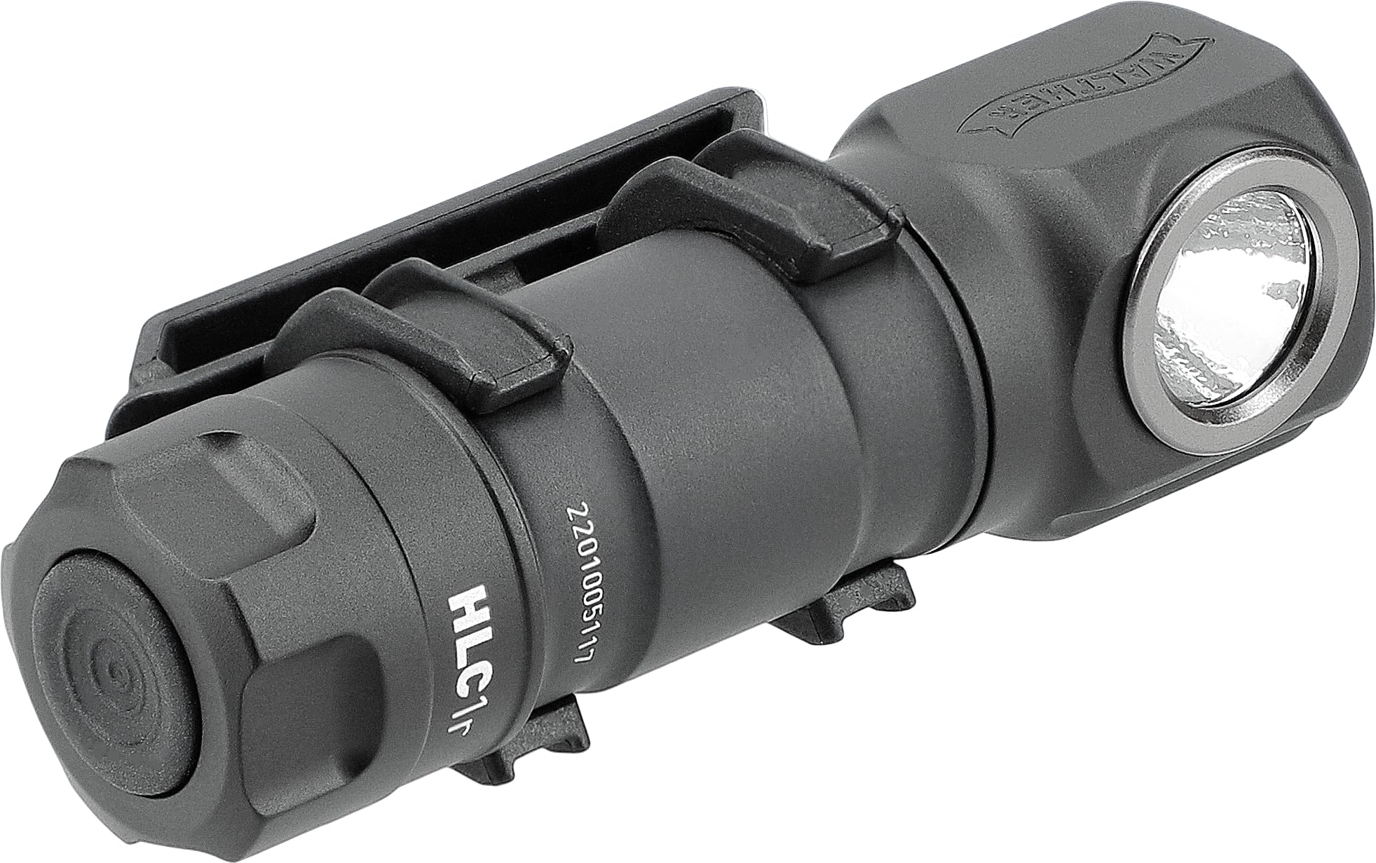 Walther HLC1r Stirnlampe, Wiederaufladbar, USB Kopflampe, IPX6 Wasserdicht, inkl. Akku 18350, Ladekabel, MOLLE-Clip, Handschlaufe und Ersatzdichtung