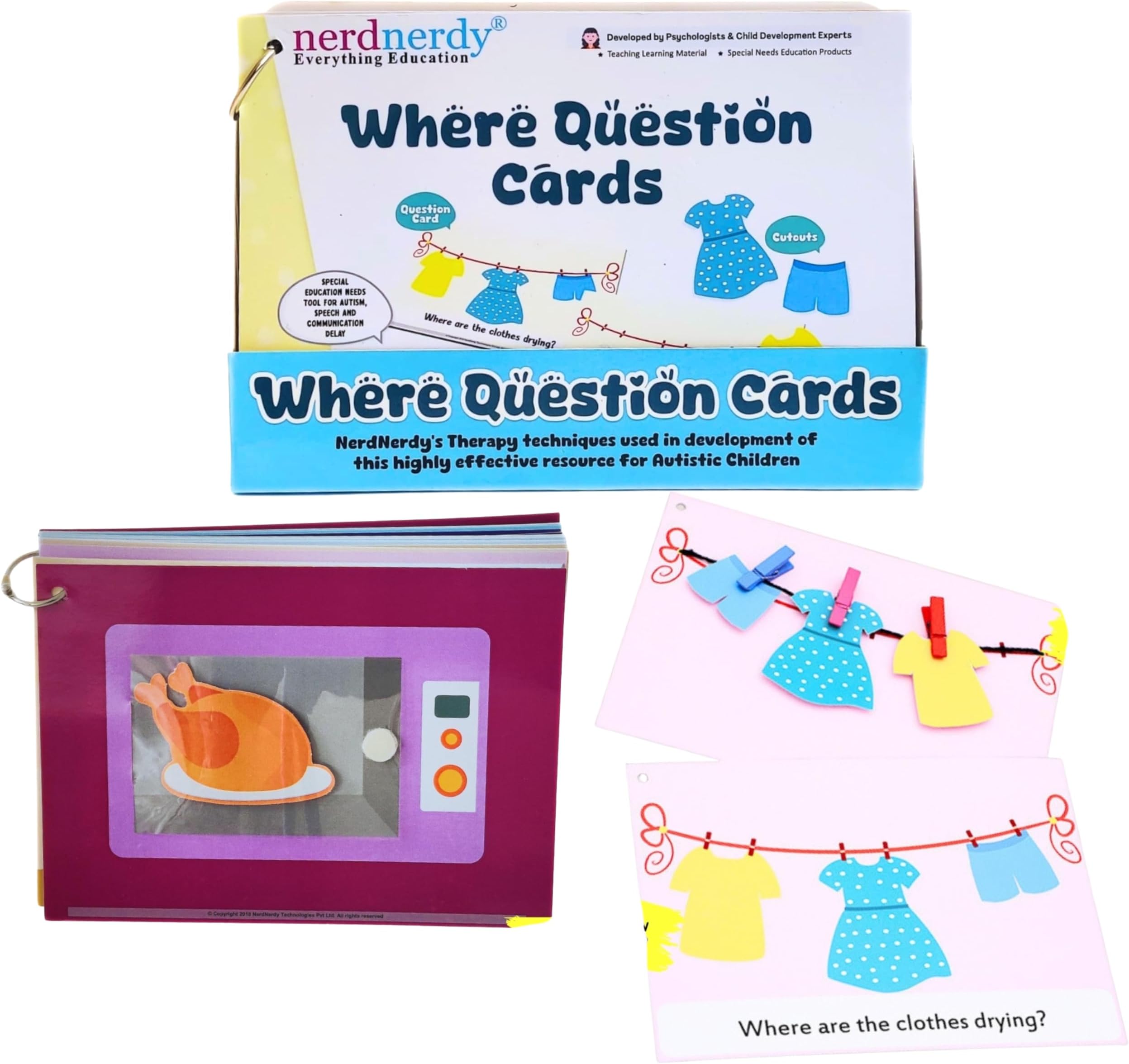 NerdNerdy Where Question/Reserach Backed/Speech Therapy Material/Autism Toy for Speech Development/Helps in receptive Language/Language & Communication/Sensory Integration.