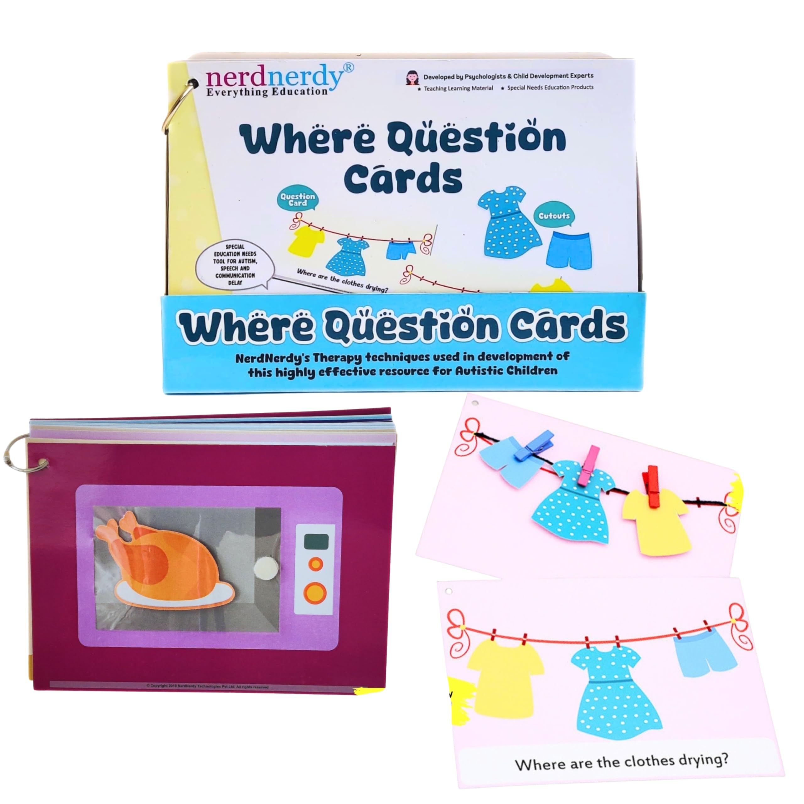 NerdNerdy Where Question/Reserach Backed/Speech Therapy Material/Autism Toy for Speech Development/Helps in receptive Language/Language & Communication/Sensory Integration.